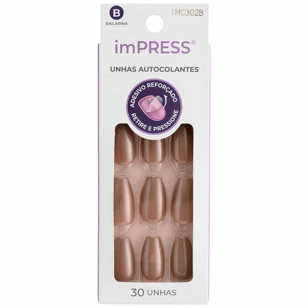 Kit 30 unhas autocolantes | Dourada