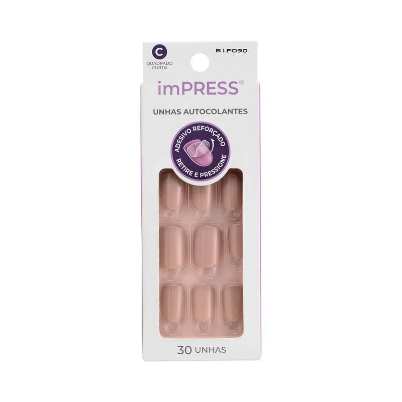 Kit 30 unhas autocolantes | Nude