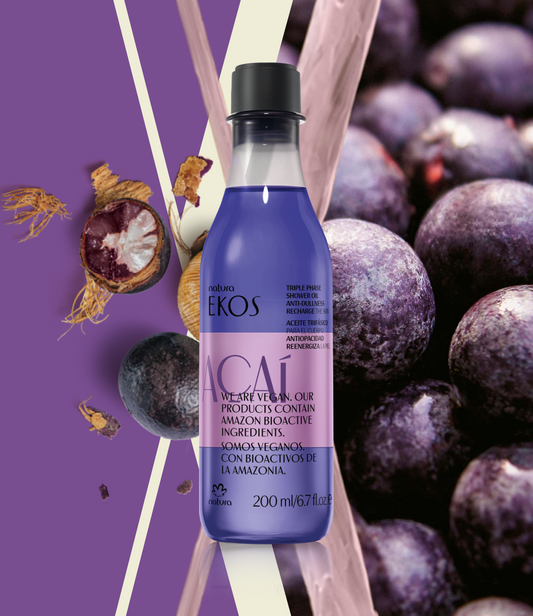 Aceite Trifásico de Açaí Ekos - Desodorante Corporal Antioxidante para una Piel Luminosa