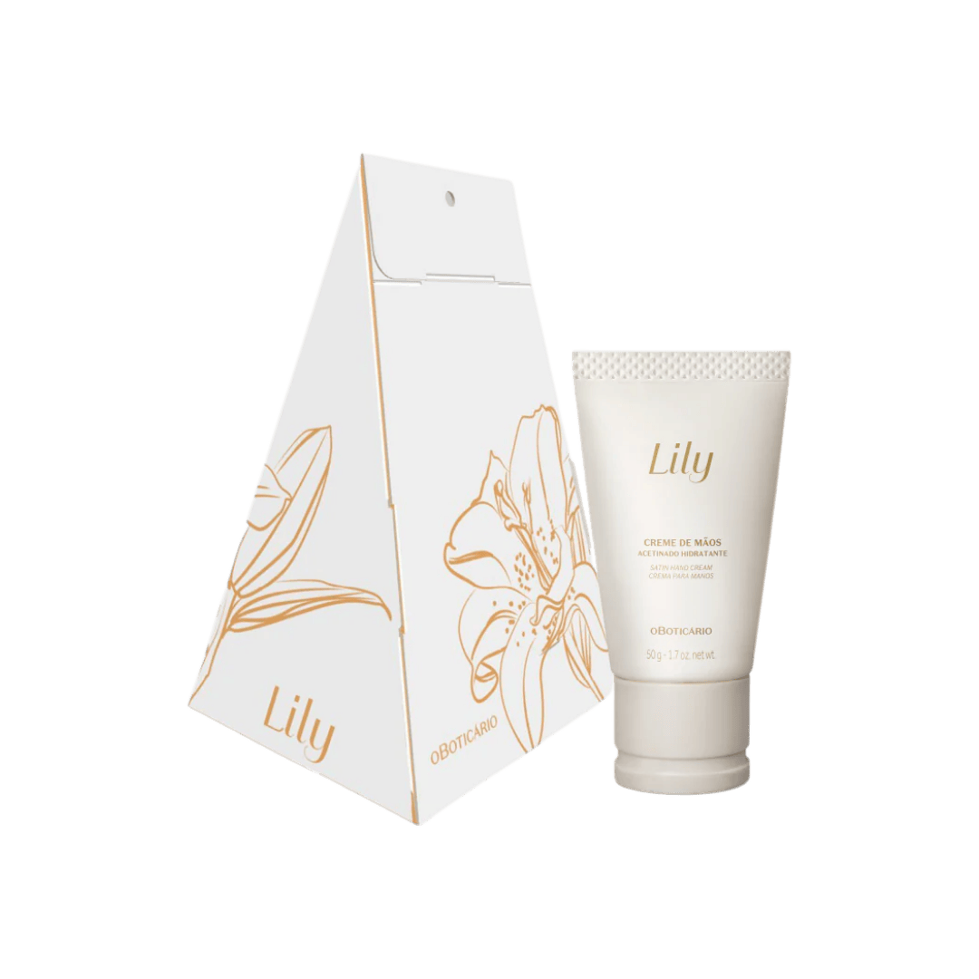 Coffret Presente de Natal Lily Creme de Mãos Acetinado Hidratante 50g