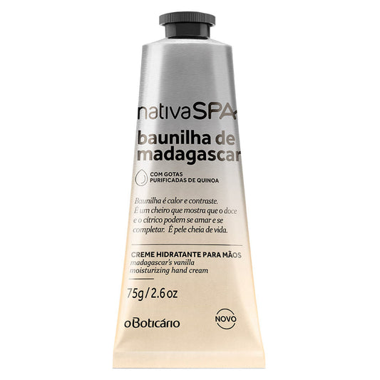 O Boticario Creme Hidratante Para Mãos Nativa SPA Baunilha de Madagascar 75g