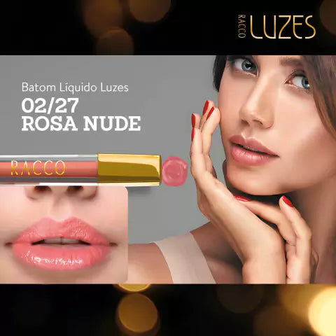 Batom Líquido Luzes Racco – Rosa Nude, 3,5g | Cor Delicada e Sofisticada