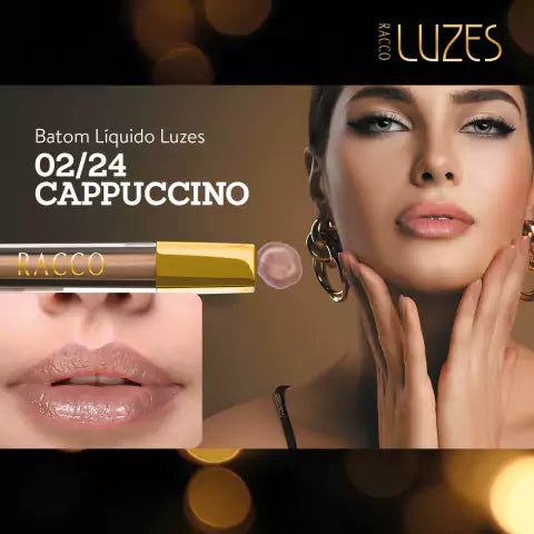 Labial líquido Racco Lights – Capuchino, 3,5 g | Nude sofisticado con acabado satinado