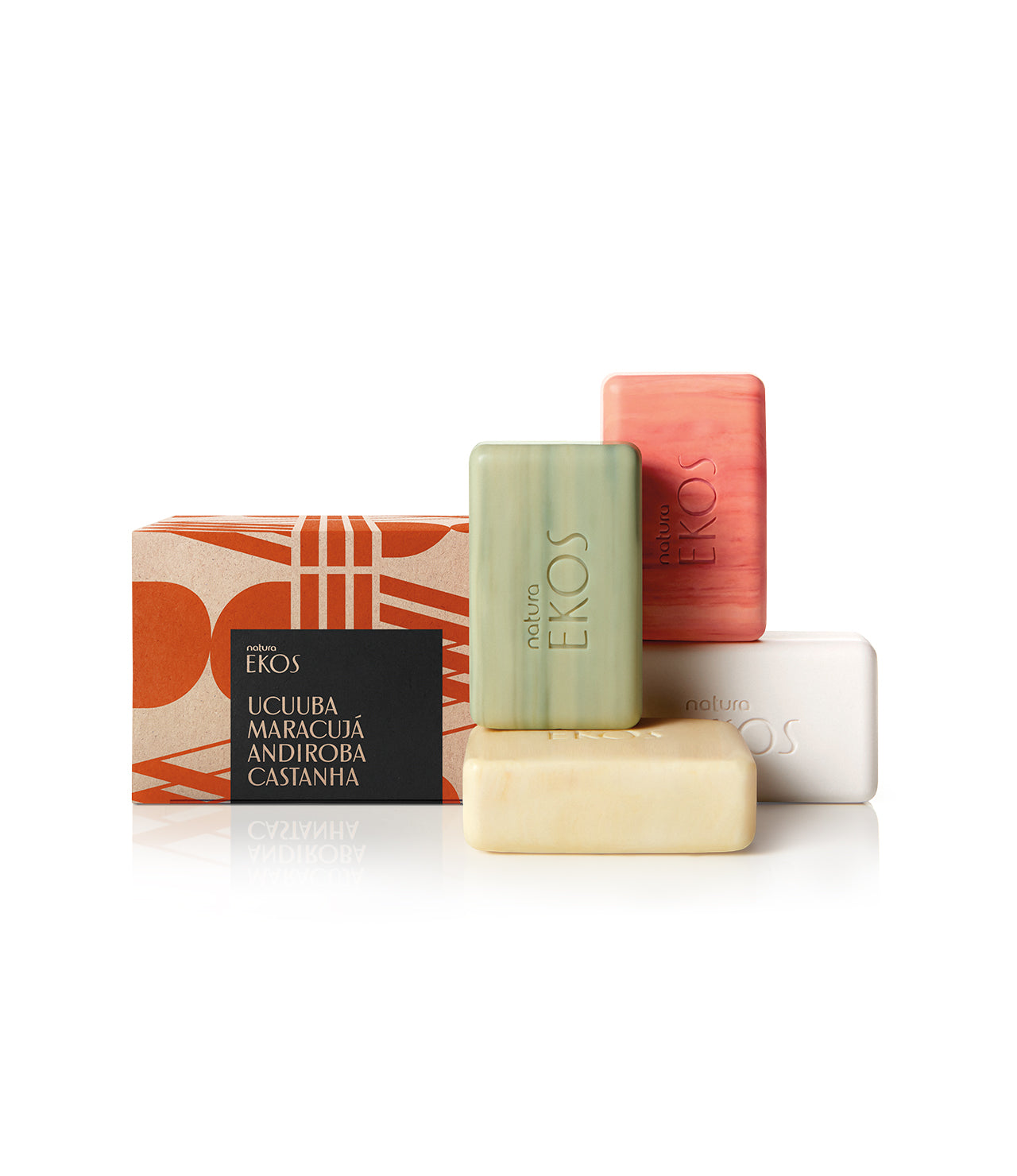 Conjunto de Sabonetes em Barra Ekos: Ucuuba Castanha Andiroba & Maracujá