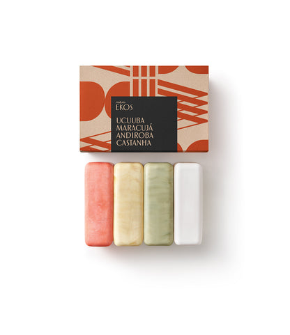 Conjunto de Sabonetes em Barra Ekos: Ucuuba Castanha Andiroba & Maracujá