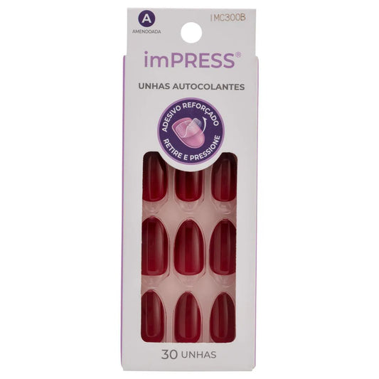 Kit 30 unhas autocolantes | Vinho