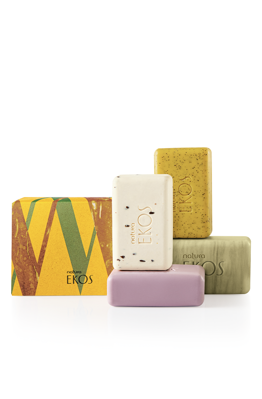 Conjunto de Sabonetes Cremosos e Esfoliantes EKOS: CASTANHA ANDIROBA AÇAÍ & MARACUJÁ